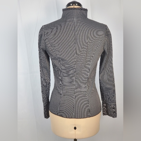 Mexx Small Black & White Striped Button Down Shirt - Picture 4 of 10